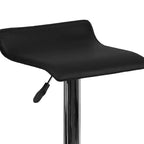 Contemporary Vinyl Adjustable Height Barstool – Wave Seat, Chrome Base