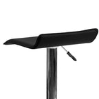 Contemporary Vinyl Adjustable Height Barstool – Wave Seat, Chrome Base