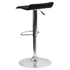 Contemporary Vinyl Adjustable Height Barstool – Wave Seat, Chrome Base