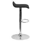 Contemporary Vinyl Adjustable Height Barstool – Wave Seat, Chrome Base