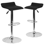 Contemporary Vinyl Adjustable Height Barstool – Wave Seat, Chrome Base