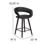 Contemporary Vinyl Counter Height Stool – Cappuccino Wood Frame