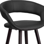 Contemporary Vinyl Counter Height Stool – Cappuccino Wood Frame