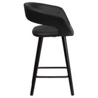 Contemporary Vinyl Counter Height Stool – Cappuccino Wood Frame