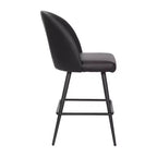 Modern Upholstered Dining Stools – Contoured Backs, Powder Coated Steel Legs