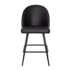 Modern Upholstered Dining Stools – Contoured Backs, Powder Coated Steel Legs