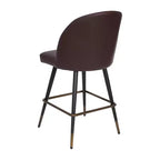 Modern Upholstered Dining Stools – Contoured Backs, Powder Coated Steel Legs