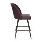 Modern Upholstered Dining Stools – Contoured Backs, Powder Coated Steel Legs