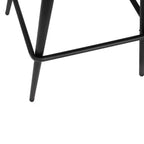 Modern Upholstered Dining Stools – Contoured Backs, Powder Coated Steel Legs