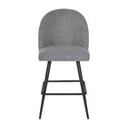Modern Upholstered Dining Stools – Contoured Backs, Powder Coated Steel Legs