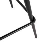 Modern Upholstered Dining Stools – Contoured Backs, Powder Coated Steel Legs