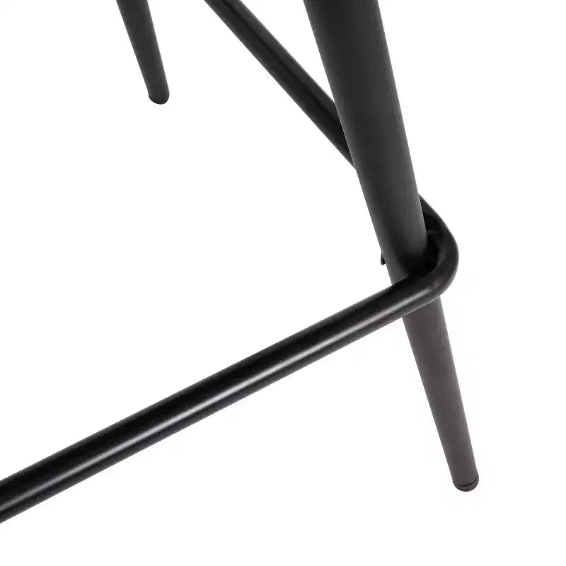 Modern Upholstered Dining Stools – Contoured Backs, Powder Coated Steel Legs, Set of 2