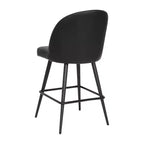 Modern Upholstered Dining Stools – Contoured Backs, Powder Coated Steel Legs