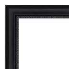 Black Non-Beveled Bathroom Wall Mirror – Modern Frame, Wall Mount