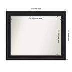 Black Non-Beveled Bathroom Wall Mirror – Modern Frame, Wall Mount