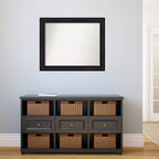 Black Non-Beveled Bathroom Wall Mirror – Modern Frame, Wall Mount
