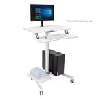 Height Adjustable Mobile Computer Cart – Rolling Workstation, CPU & Printer Storage