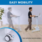 Height Adjustable Mobile Computer Cart – Rolling Workstation, CPU & Printer Storage