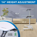 Height Adjustable Mobile Computer Cart – Rolling Workstation, CPU & Printer Storage
