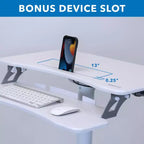 Height Adjustable Mobile Computer Cart – Rolling Workstation, CPU & Printer Storage