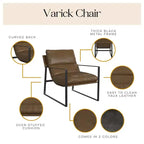 Faux Leather Accent Chair – Modern Style, Comfortable Living Room Seating