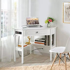 Corner Computer Desk Workstation – Built-in Power Outlet, Home Office & Gaming