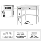 Corner Computer Desk Workstation – Built-in Power Outlet, Home Office & Gaming