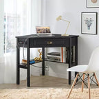Corner Computer Desk Workstation – Built-in Power Outlet, Home Office & Gaming