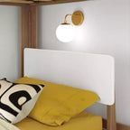 Mid-Century Modern Twin over Twin L-Shaped Bunk Bed – Solid Wood, Space-Saving