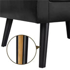 Modern Armchair Accent Chair – Faux Leather Tufted, Solid Wood Legs